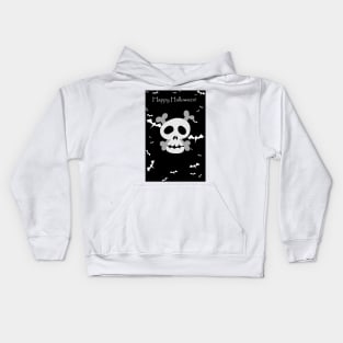 "Happy Halloween" Skull and Cross Bones Kids Hoodie